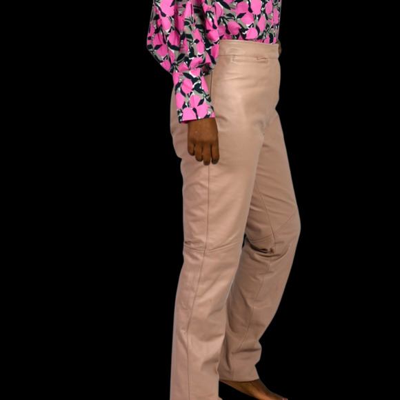 Vintage Wilsons Maxima Leather Pants Pink Blush Straight High Waist Deadstock 6 - Picture 13 of 16